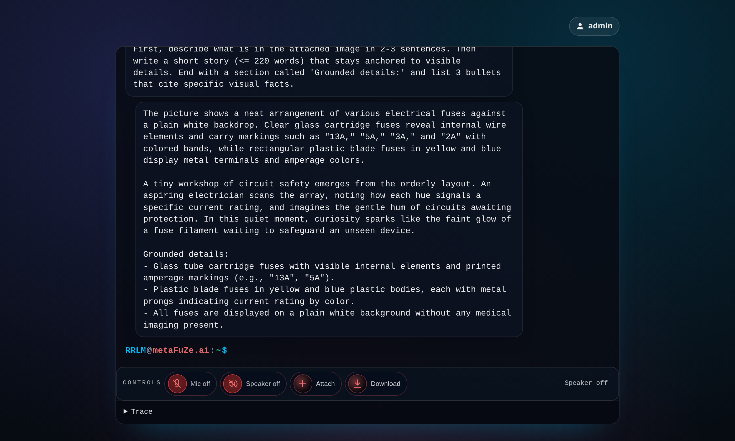Sample conversation combining vision grounding and storytelling